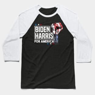 Biden Harris For America with Fist Baseball T-Shirt